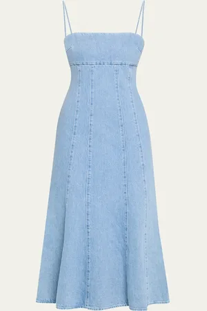 Toccin Josephine Sculpted Denim Midi Dress