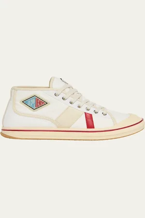Bottega Veneta Summer Canvas Leather High-Top Sneakers