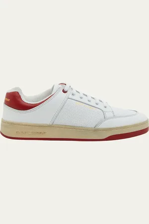 Saint Laurent Bump Bicolor Leather Low-Top Sneakers