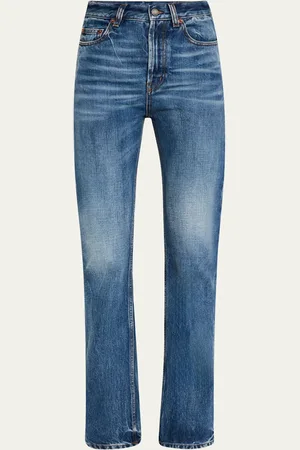 Saint Laurent Mid-Rise Faded Denim Bootcut Jeans