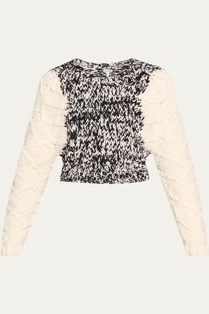 Loewe Marled Cable Wool Shrunken Sweater