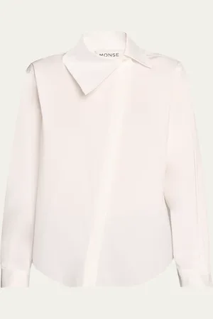 MONSE Asymmetric Collar Button Down Blouse