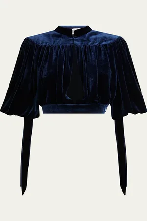 Chloé Velvet Cropped Keyhole Top
