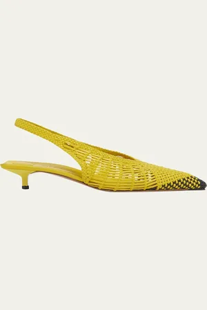 Jacquemus Les Cubisto Woven Leather Slingback Pumps