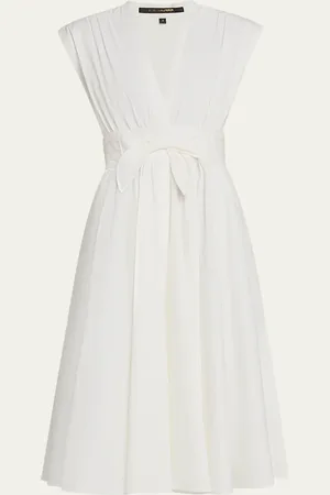 Kobi Halperin Kiernan Ruched Cap-Sleeve Midi Dress