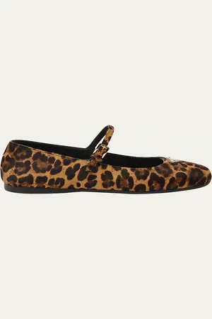 Prada Leopard Mary Jane Ballerina Flats