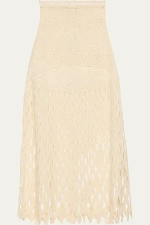 ULLA JOHNSON Kalista Crochet-Knit Skirt