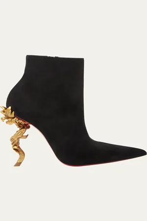 Christian Louboutin Belle Suede Red Sole Ankle Booties