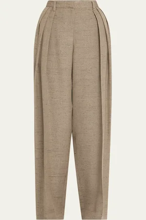 PRABAL GURUNG Triple Pleat Wide Leg Trousers