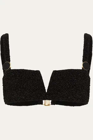 PATBO Metallic Jacquard Bikini Top