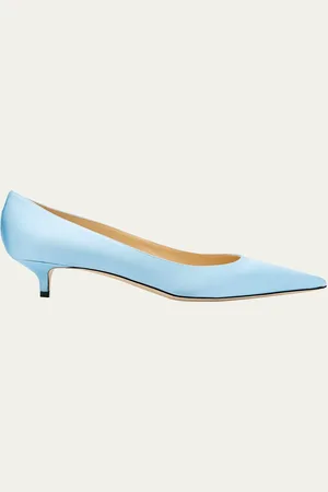 Jimmy Choo Amelia Satin Kitten-Heel Pumps