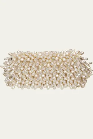 Cult Gaia Perla Pearly Beaded Shoulder Bag