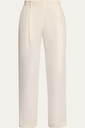 Totême Slant-Pocket Pleated Straight-Leg Cotton Trousers