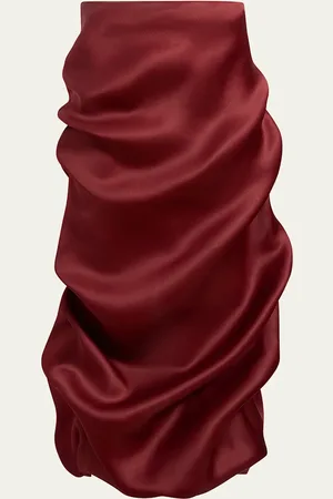 Khaite Olula Draped Silk Maxi Skirt
