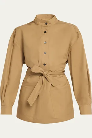 Saint Laurent Half-Buttoned Belted Tunic