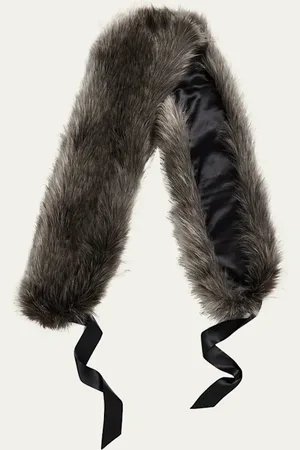 Saint Laurent Ribbon Faux Fur Scarf