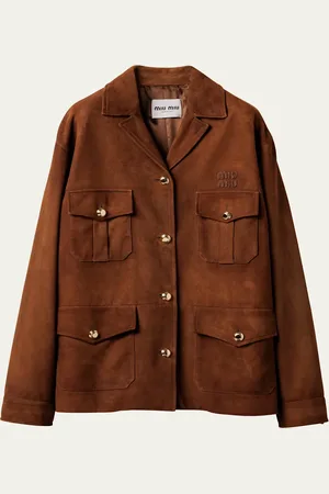 Miu Miu Suede Long-Sleeve Jacket