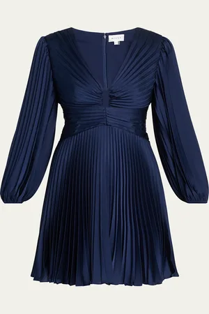 Milly Julia Cutout Pleated A-Line Mini Dress