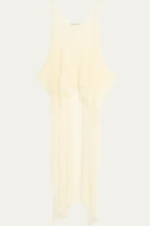 PRABAL GURUNG Sheer Pintuck Peplum Tank Top