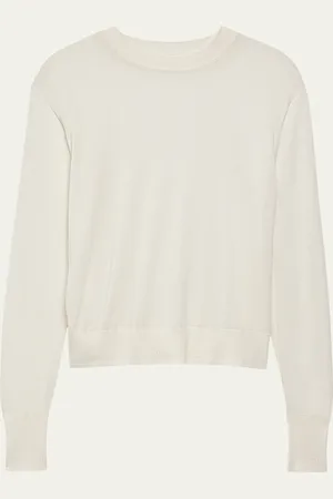 Another Tomorrow Featherweight Sheer Wool Sweater