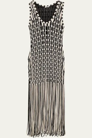 Simkhai Sonia Woven Fringe Tank Dress