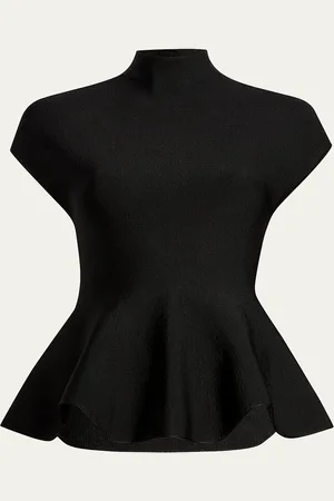 Khaite Andra Knit Peplum Top