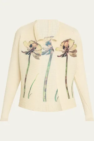 Issey Miyake Pressed Flora Pleats Cardigan