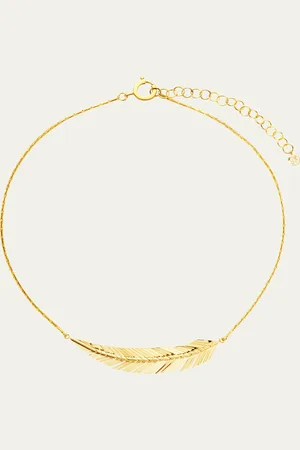 Cadar 18K Yellow Medium Feather Necklace