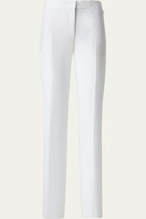 AKRIS Carl Straight Leg Linen Wool Trousers