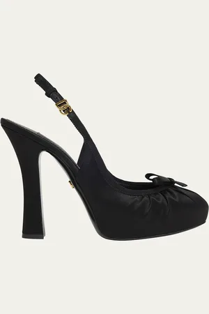 Dolce & Gabbana Satin Bow Slingback Ballerina Pumps