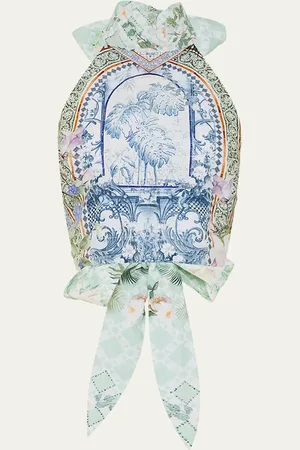 Camilla Halter Tie-Back Top