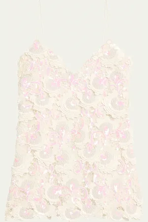 LOVESHACKFANCY Zelia Embellished Mini Dress