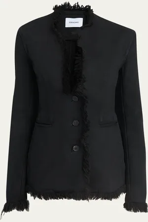 Salvatore Ferragamo Fringe-Trim Plunge Blazer
