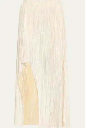 Jason Wu Bicolor Asymmetric Slit Pleated Maxi Skirt
