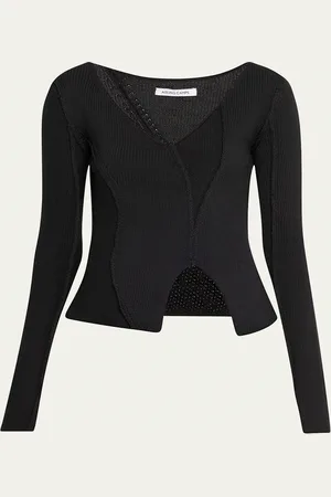 AISLING CAMPS Eddy V-Neck Exposed Seam Sweater