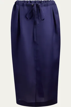 Khaite Chenton Long Drawcord Silk Skirt