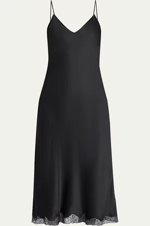 The Row Kolara Lace Hem Silk Midi Dress