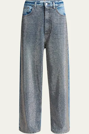Stella McCartney Crystal Hotfix Wide Leg Jeans
