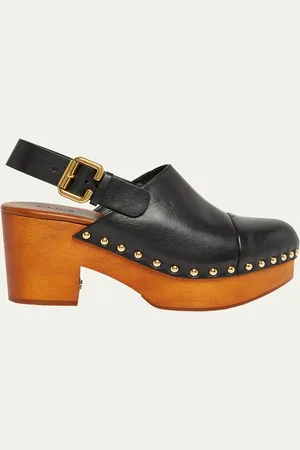 Chloé Jeannette Leather Slingback Platform Clogs