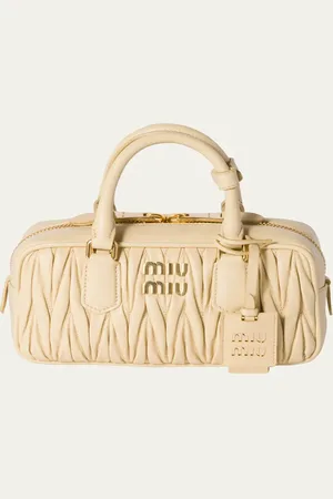 Miu Miu Zip Quilted Leather Top-Handle Bag