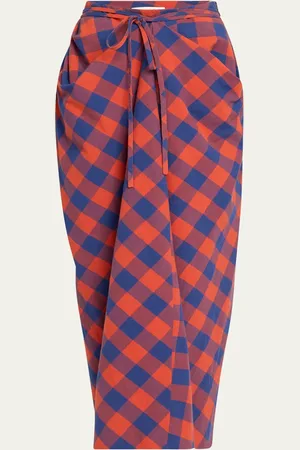 The Row Esperanza Long Check Self-Tie Skirt
