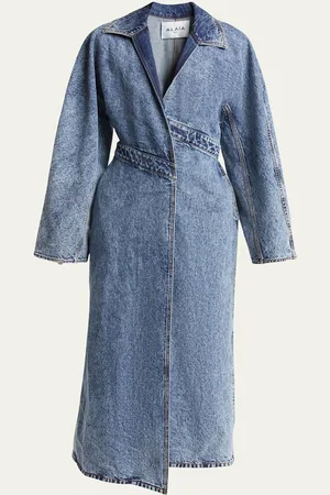 Alaïa Wrap Denim Trench Coat