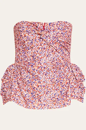 Kika Vargas Tasha Dots Twill Peplum Top