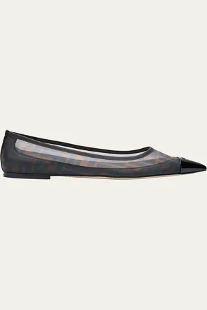 Fendi Colibri FF Mesh Pointed Ballerina Flats