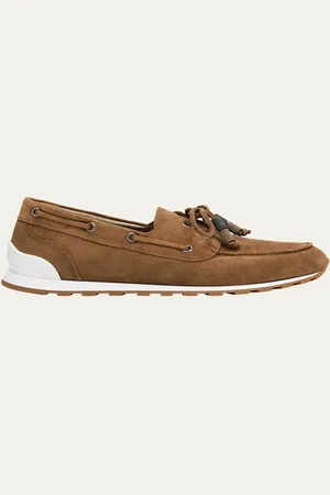 Brunello Cucinelli Suede Sporty Boat Loafers