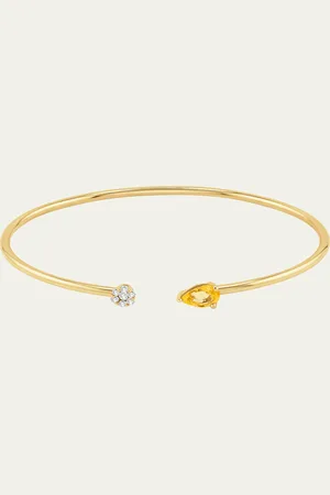 JIA JIA 14K Gold Diamond and Sapphire Bendable Cuff Bracelet
