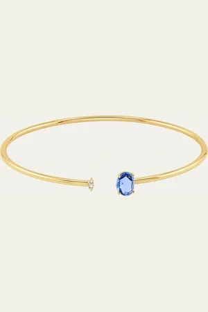 JIA JIA Sapphire and Diamond Bendable Cuff Bracelet in 14K Gold