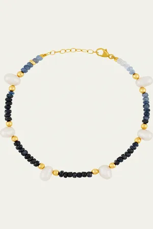 JIA JIA Ombre Sapphire, Pearl and Gold Bead Bracelet