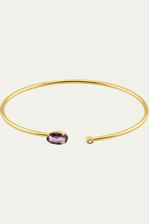 JIA JIA 14K Yellow Gold Diamond and Sapphire Bendable Cuff Bracelet