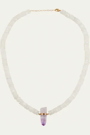 JIA JIA Vera Cruz Amethyst Charm Necklace with Moonstone
